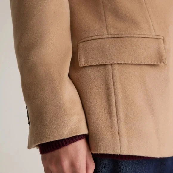 New! Quince 100% Mongolian Cashmere Camel Blazer Sz XXL - Picture 3 of 10